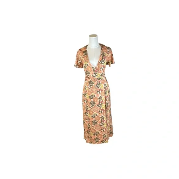 Marine Layer Floral Wrap Maxi Dress XS - Picture 9 of 16